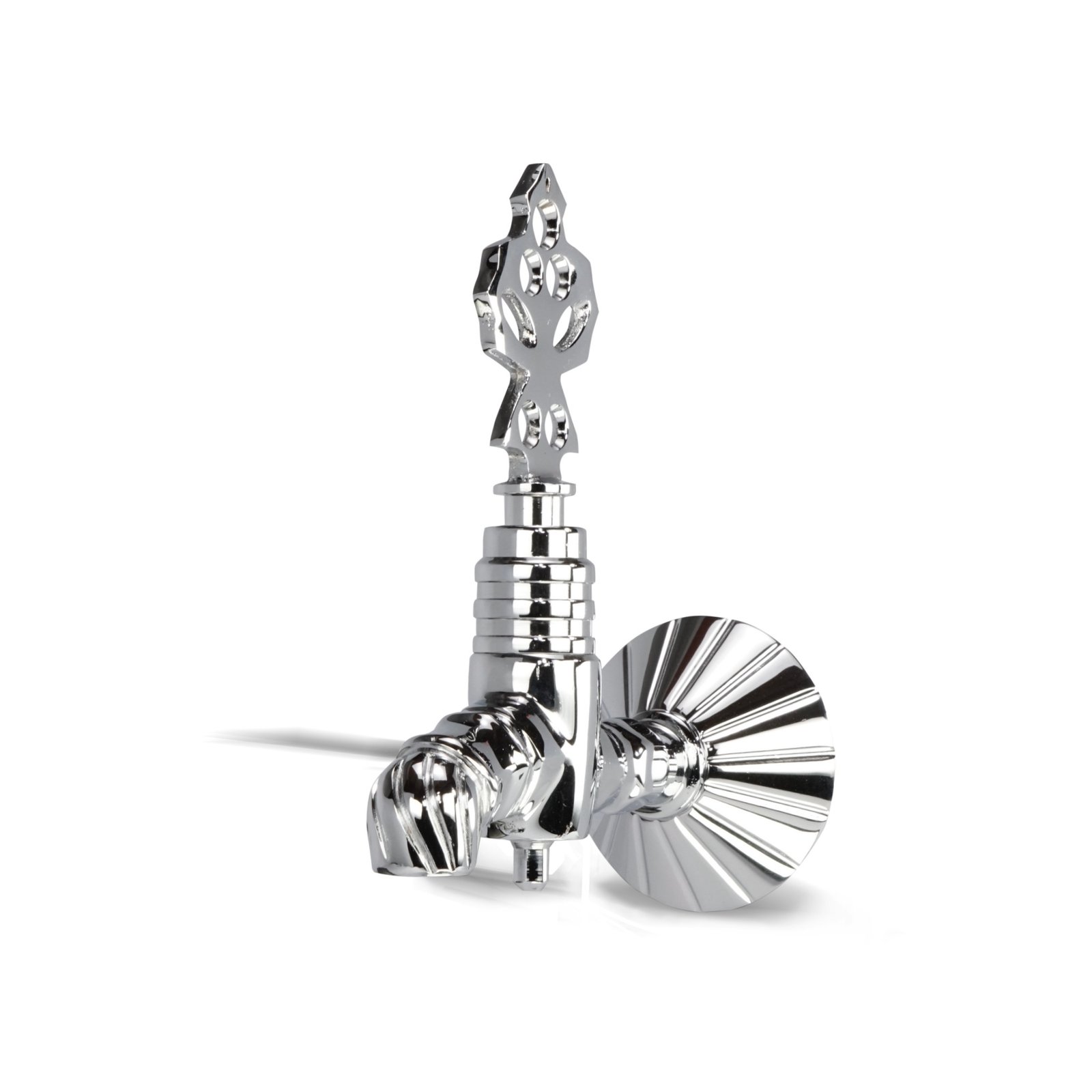 Osmanischer verchromter Messing-Hamam-Wasserhahn skulpturales Design – Hauptansicht