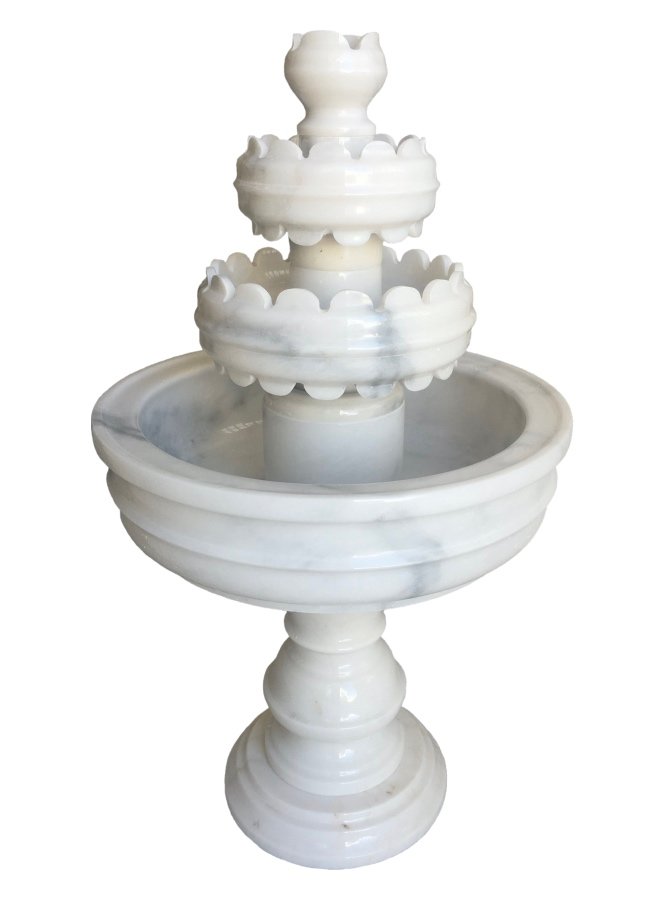 Dekorativer Marmorbrunnen AFHF-021 — Turkish Marble-Säule 65×65×150 cm — Hotel Hamam Spa