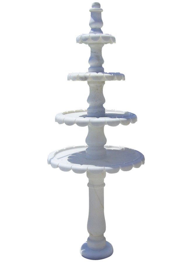 نافورة رخامية زخرفية AFHF-023 — عمود Turkish Marble 80×80×180 cm — فندق حمام منتجع