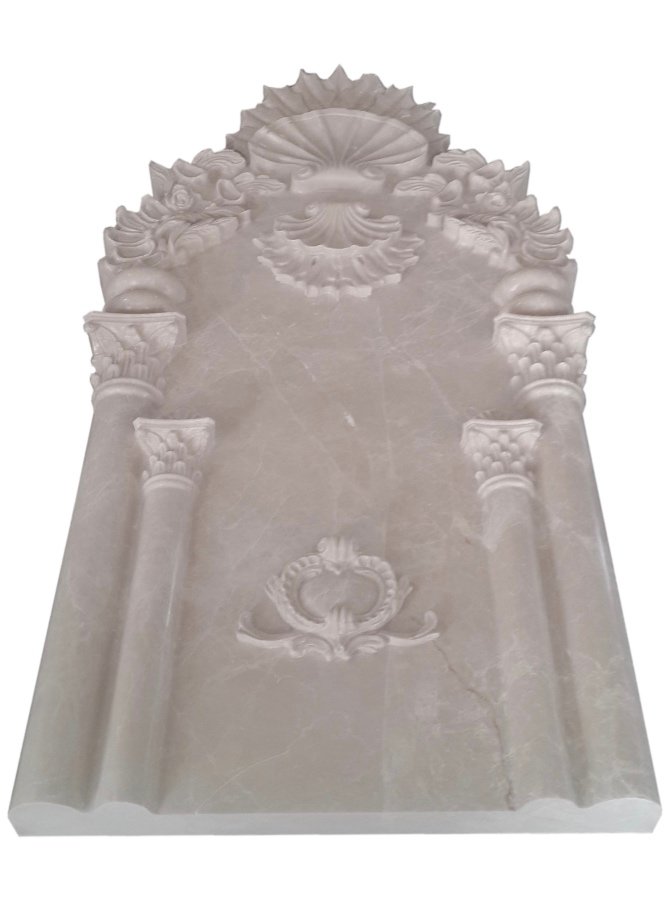 لوحة جدارية رخامية AFHKU-4400 — أنماط هندسية دقيقة بالـ CNC — 80×180 cm