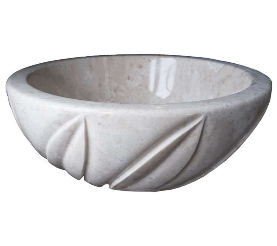 حوض رخام مصنوع يدوياً AFHL-02 — حوض مربع — Turkish marble 42×42×15 cm