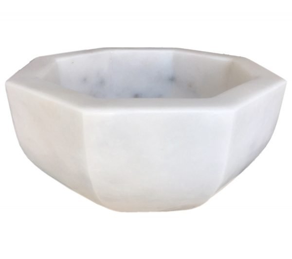 حوض رخام مصنوع يدوياً AFHL-03 — حوض مربع — Turkish marble 42×42×20 cm