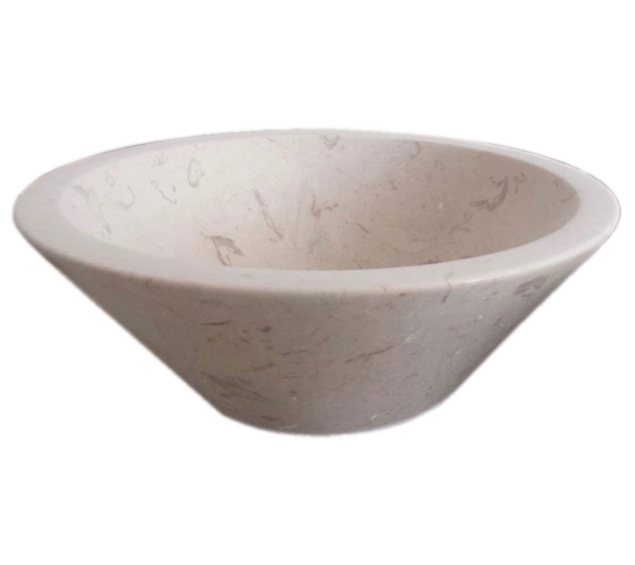 حوض رخام مصنوع يدوياً AFHL-24 — حوض مربع — Beige marble 42×42×15 cm