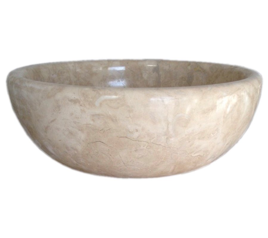 حوض رخام مصنوع يدوياً AFHL-28 — حوض مربع — Beige marble 42×42×15 cm