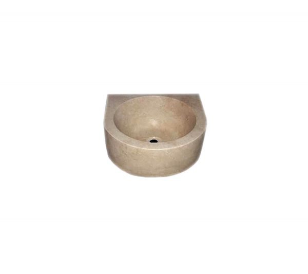 حوض رخام مصنوع يدوياً AFHL-37 — حوض مربع — Turkish marble 42×42×15 cm