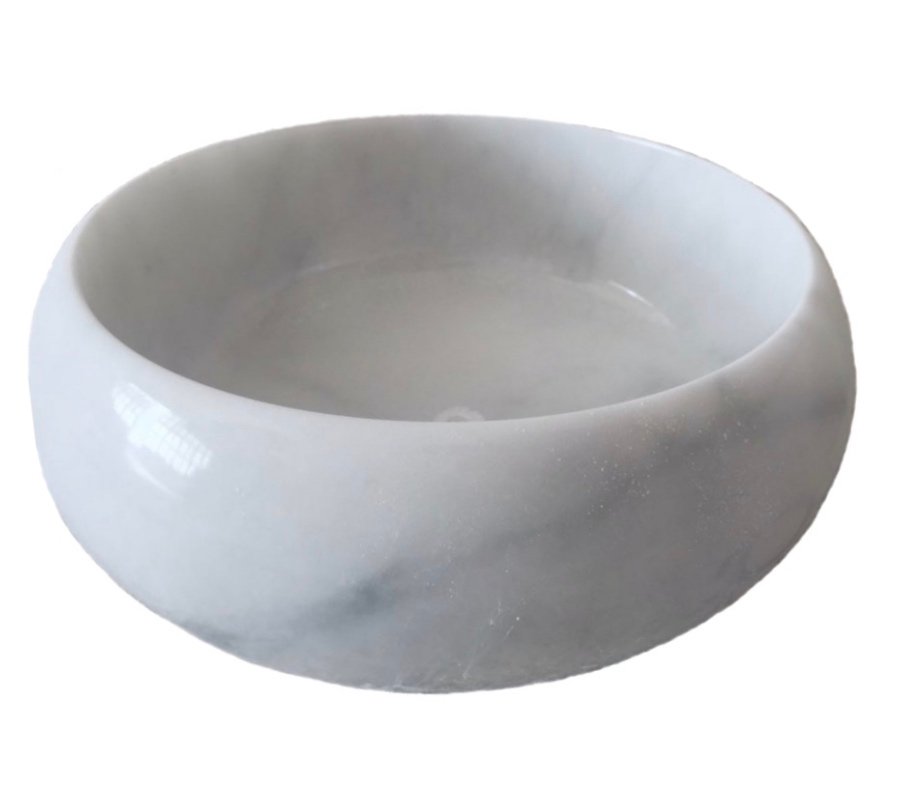 حوض رخام مصنوع يدوياً AFHL-63 — حوض مربع — White marble 42×42×15 cm