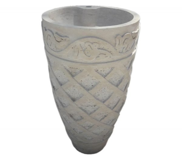 Handgefertigter Marmor-Waschtisch AFHL-73 — Freistehende Säulen-Waschtisch — Turkish marble 45×45×90 cm